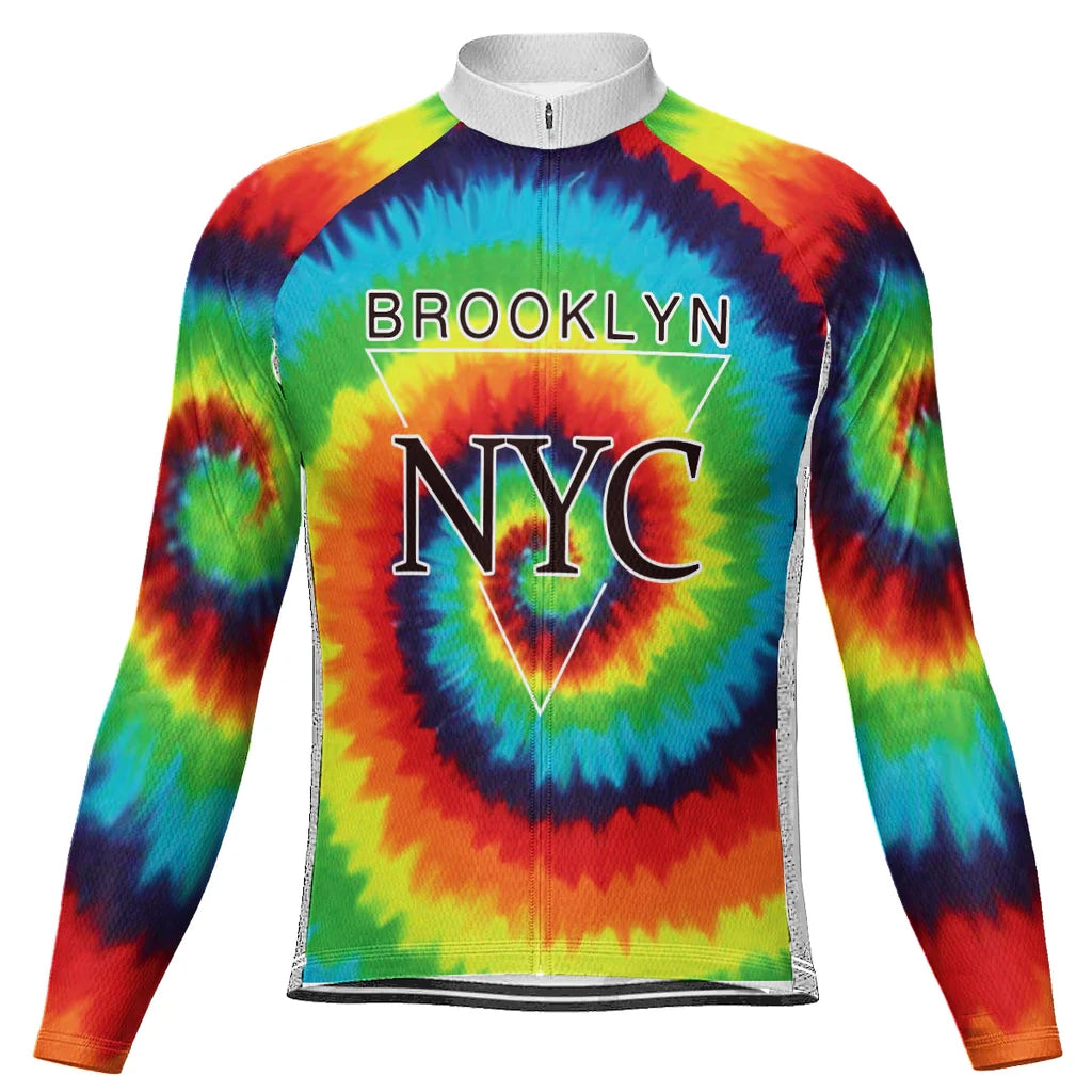 Customized Brooklyn Men's Winter Thermal Fleece Cycling Jersey Long Sleeve