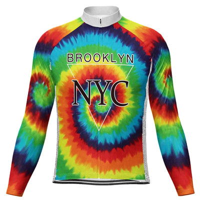 Customized Brooklyn Men's Winter Thermal Fleece Cycling Jersey Long Sleeve