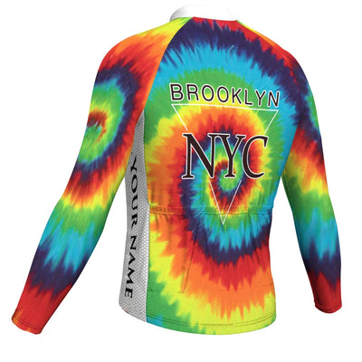 Customized Brooklyn Men's Winter Thermal Fleece Cycling Jersey Long Sleeve