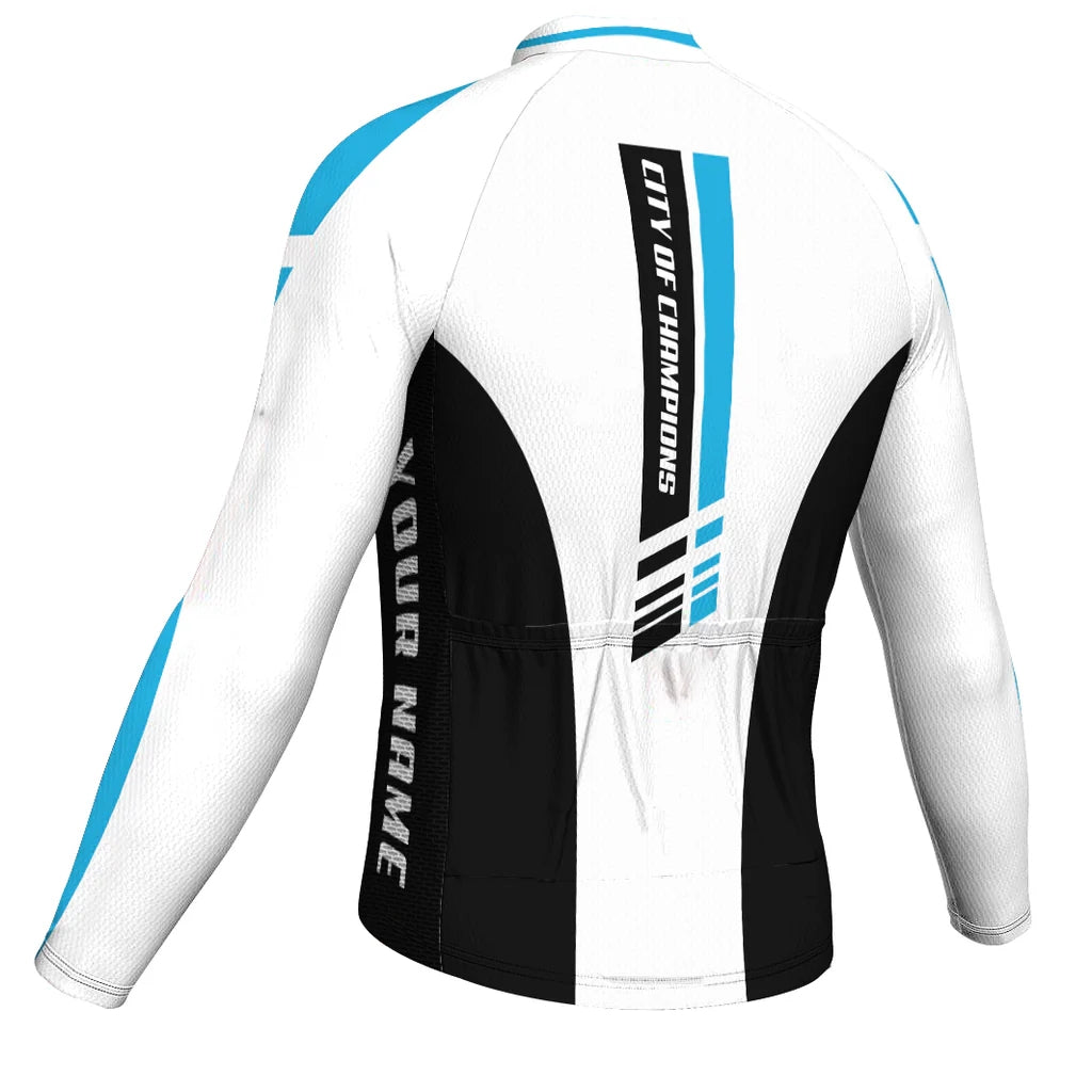 Customized Boston Men's Winter Thermal Fleece Cycling Jersey Long Sleeve