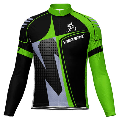 Customized Boston Men's Winter Thermal Fleece Cycling Jersey Long Sleeve