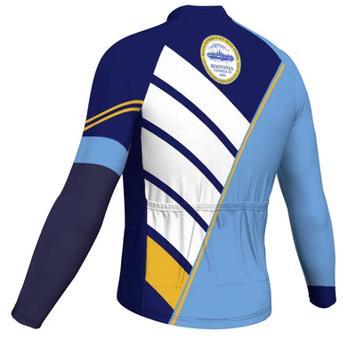 Customized Boston Men's Winter Thermal Fleece Cycling Jersey Long Sleeve