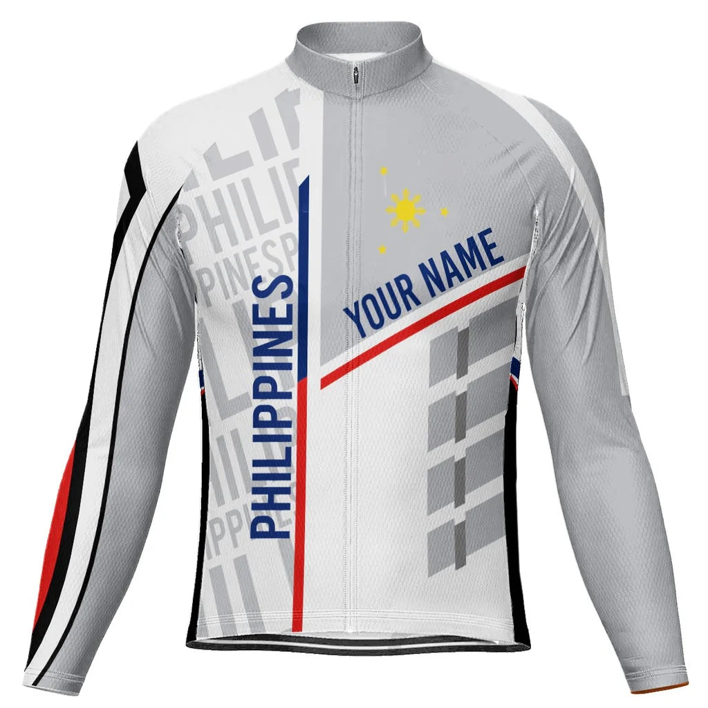 Customized Philippines Men's Cycling Jersey Long Sleeve