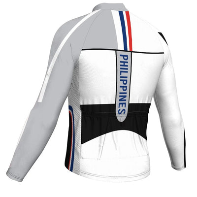 Customized Philippines Men's Winter Thermal Fleece Cycling Jersey Long Sleeve