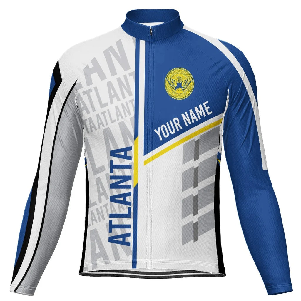 Customized Atlanta Men's Winter Thermal Fleece Cycling Jersey Long Sleeve