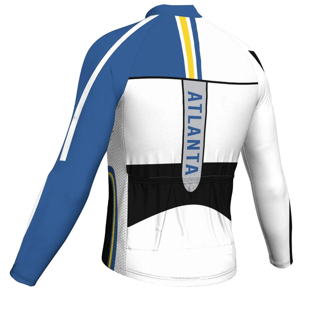Customized Atlanta Men's Winter Thermal Fleece Cycling Jersey Long Sleeve