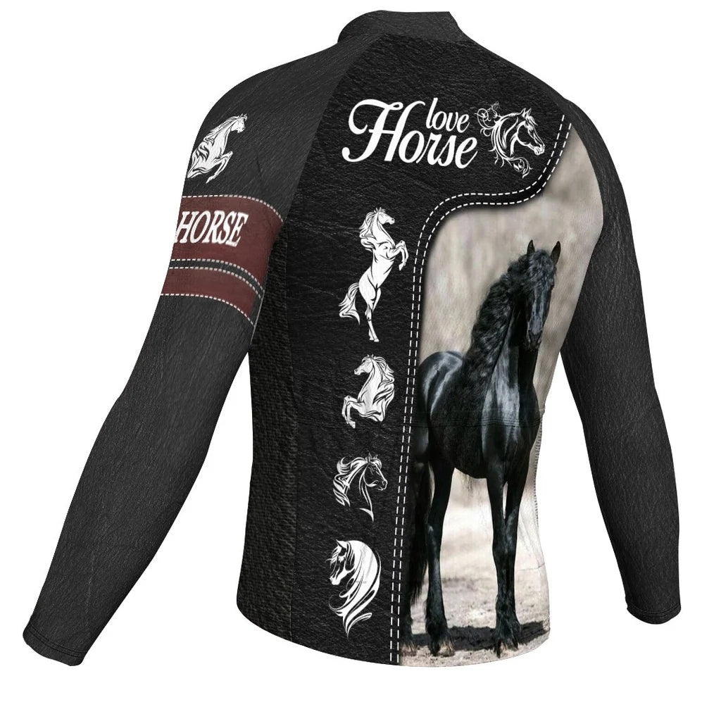 Customized Horse Men's Cycling Jersey Long Sleeve