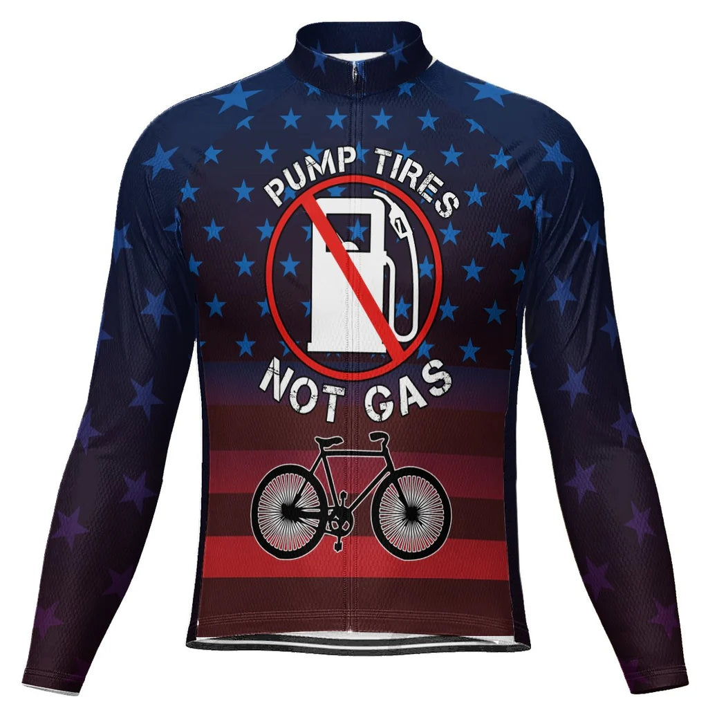 Customized Gas Men's Winter Thermal Fleece Cycling Jersey Long Sleeve