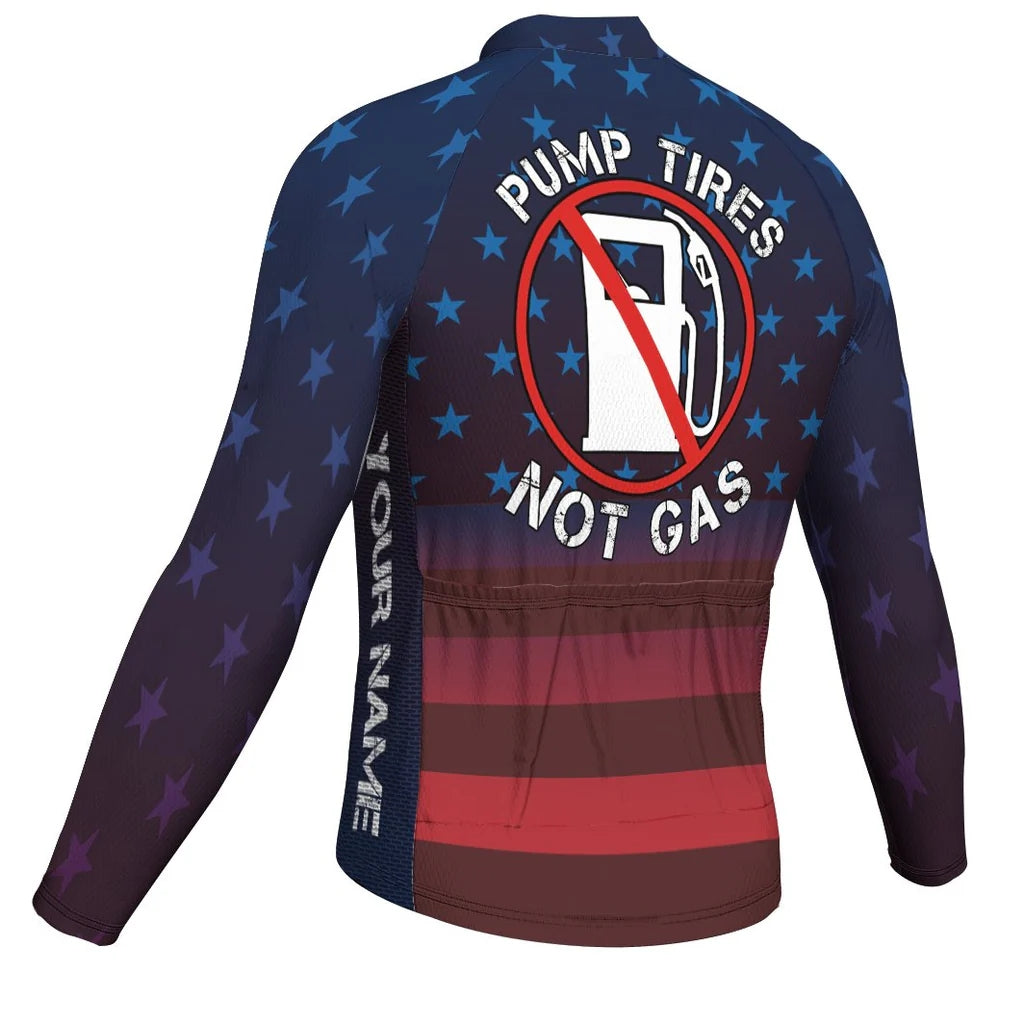Customized Gas Men's Winter Thermal Fleece Cycling Jersey Long Sleeve