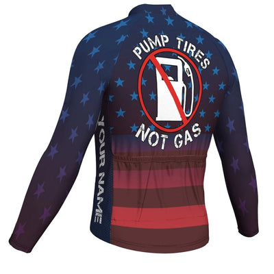 Customized Gas Men's Winter Thermal Fleece Cycling Jersey Long Sleeve