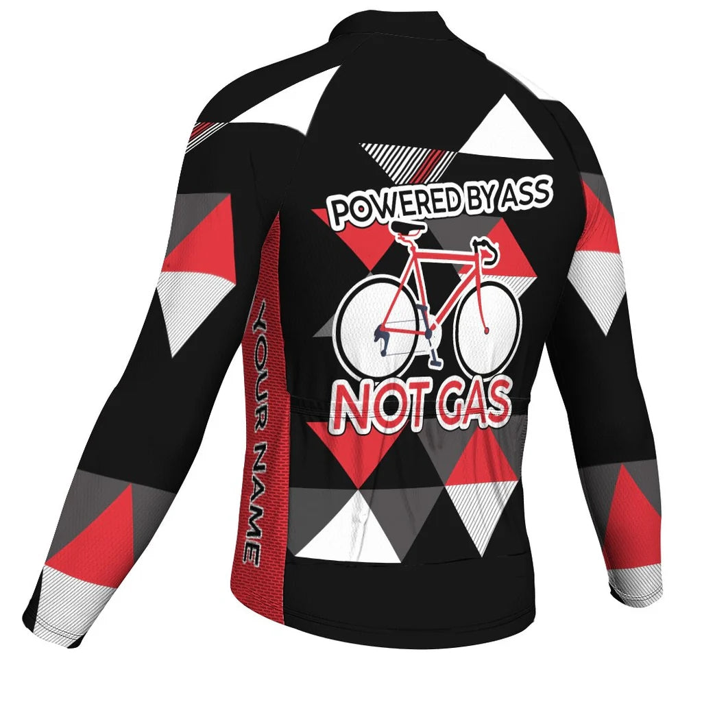 Customized Gas Men's Winter Thermal Fleece Cycling Jersey Long Sleeve