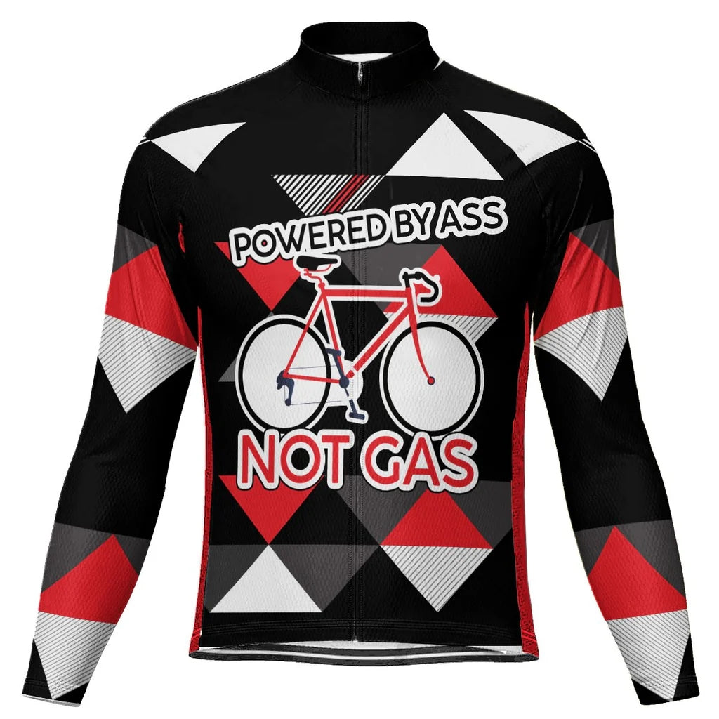 Customized Gas Men's Winter Thermal Fleece Cycling Jersey Long Sleeve