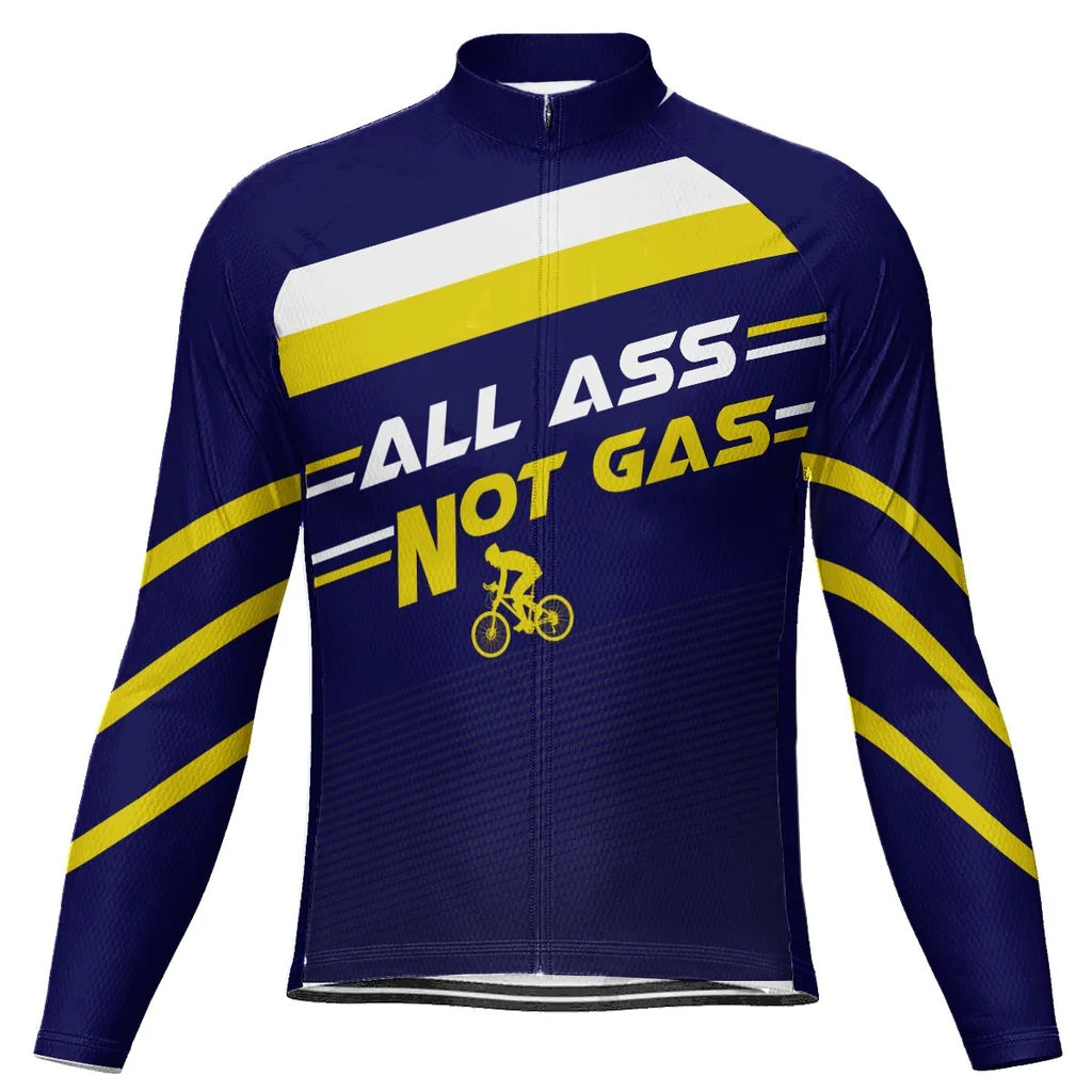 Customized Gas Men's Winter Thermal Fleece Cycling Jersey Long Sleeve