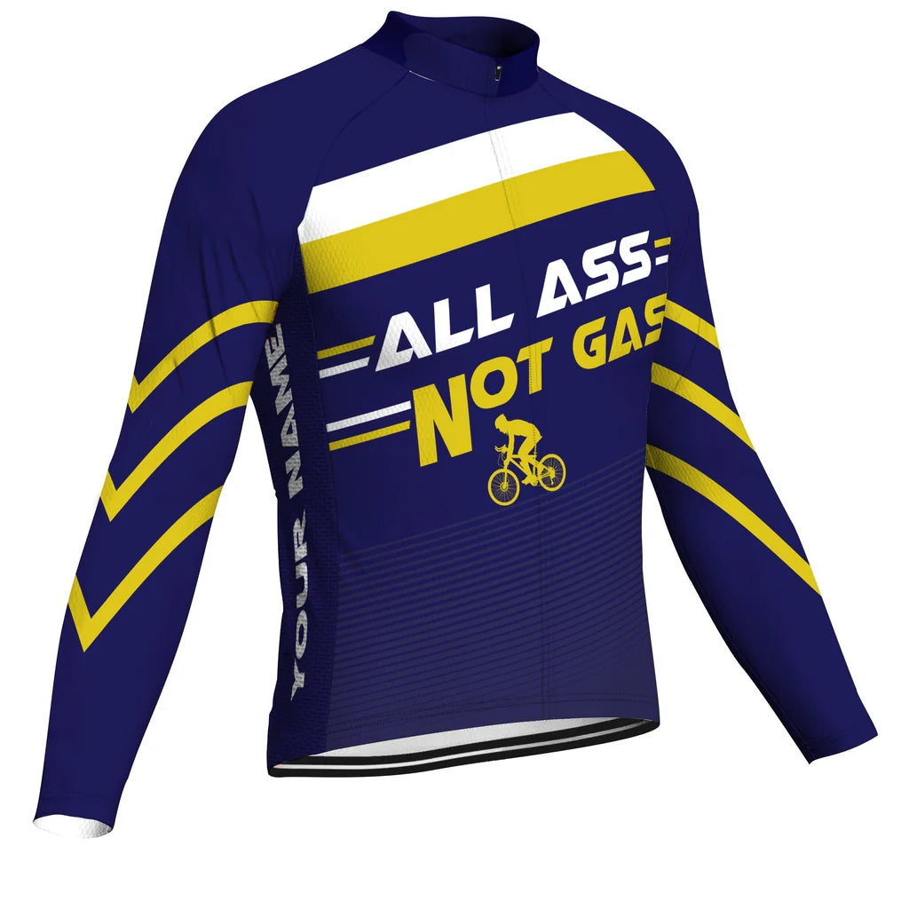 Customized Gas Men's Winter Thermal Fleece Cycling Jersey Long Sleeve