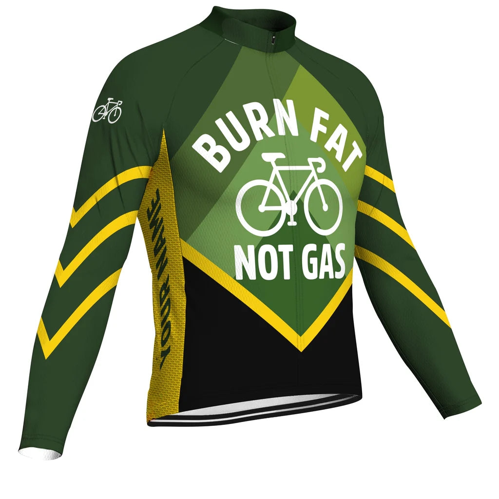 Customized Gas Men's Winter Thermal Fleece Cycling Jersey Long Sleeve