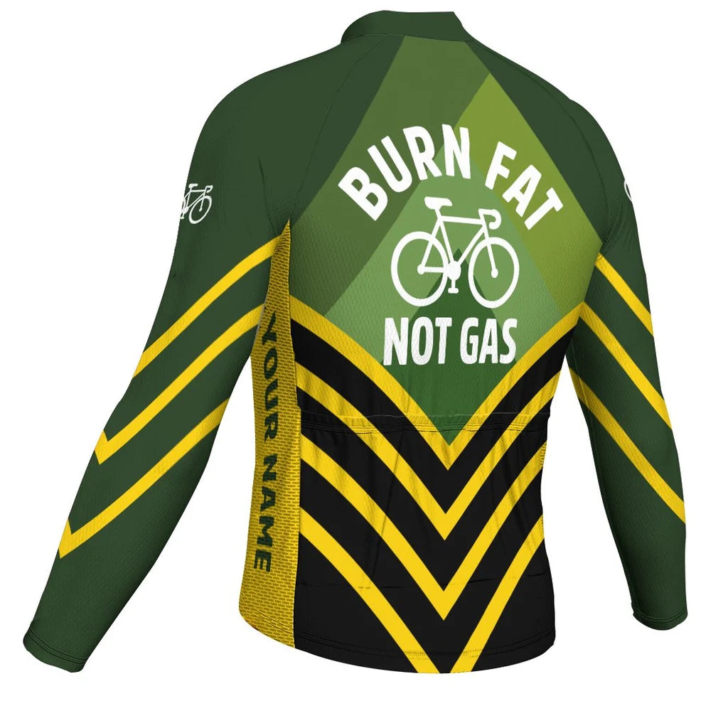Customized Gas Men's Winter Thermal Fleece Cycling Jersey Long Sleeve