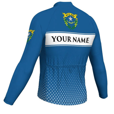 Customized Nevada Men's Winter Thermal Fleece Cycling Jersey Long Sleeve