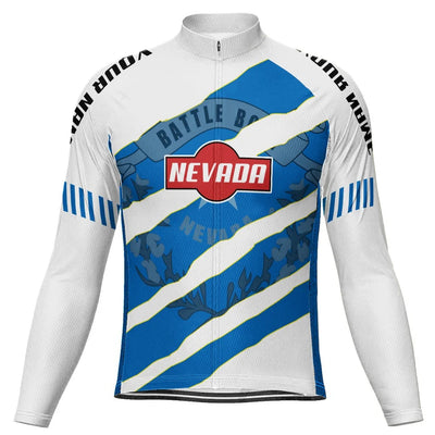 Customized Nevada Men's Winter Thermal Fleece Cycling Jersey Long Sleeve