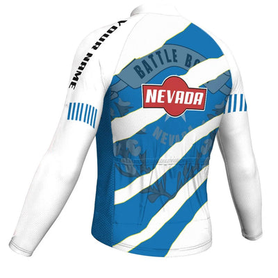 Customized Nevada Men's Winter Thermal Fleece Cycling Jersey Long Sleeve