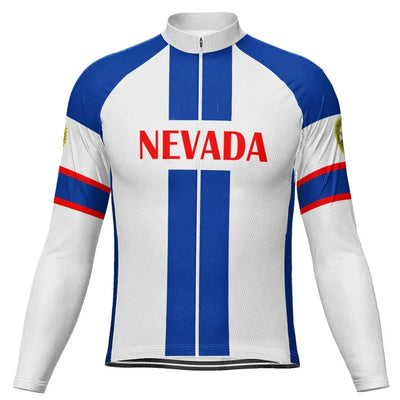 Customized Nevada Men's Winter Thermal Fleece Cycling Jersey Long Sleeve