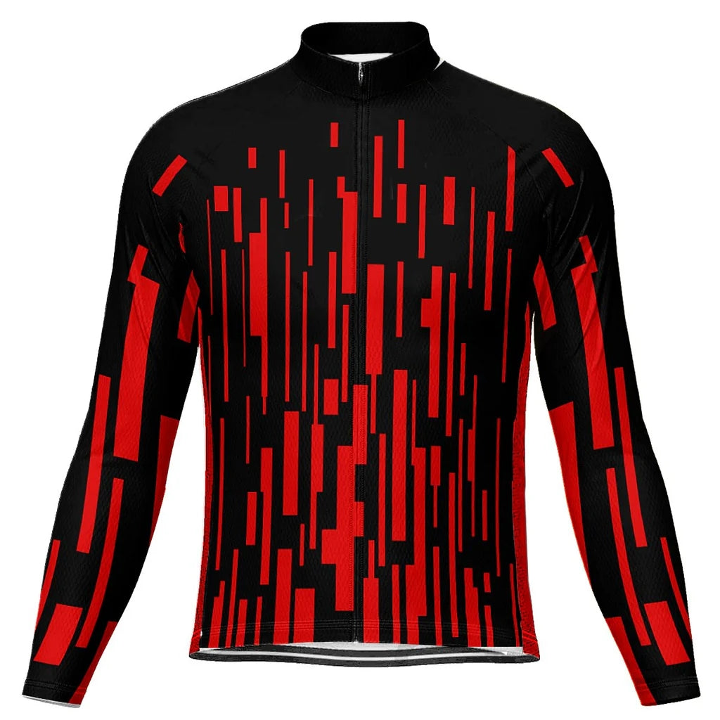 Customized Red Men's Cycling Jersey Long Sleeve