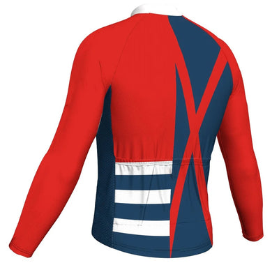 Customized Red Men's Cycling Jersey Long Sleeve