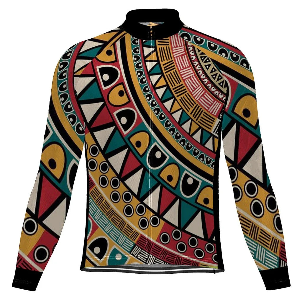 Customized Colorful Men's Winter Thermal Fleece Cycling Jersey Long Sleeve