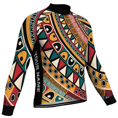 Customized Colorful Men's Winter Thermal Fleece Cycling Jersey Long Sleeve