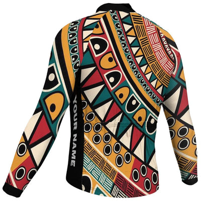 Customized Colorful Men's Winter Thermal Fleece Cycling Jersey Long Sleeve