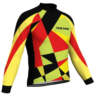 Customized Colorful Men's Winter Thermal Fleece Cycling Jersey Long Sleeve
