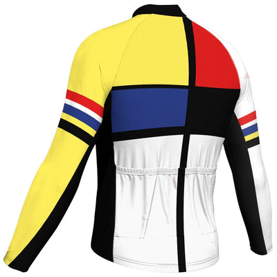 Customized Colorful Men's Winter Thermal Fleece Cycling Jersey Long Sleeve