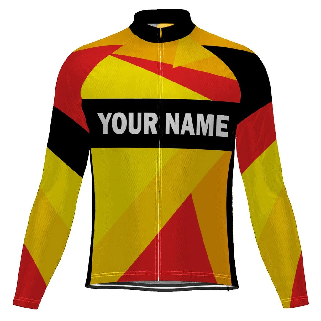 Customized Colorful Men's Winter Thermal Fleece Cycling Jersey Long Sleeve