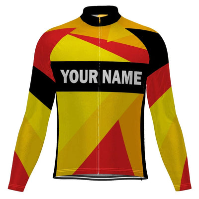 Customized Colorful Men's Winter Thermal Fleece Cycling Jersey Long Sleeve