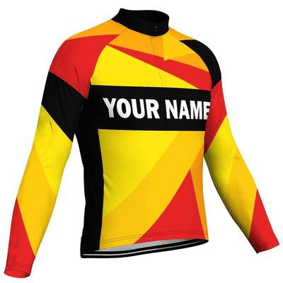 Customized Colorful Men's Winter Thermal Fleece Cycling Jersey Long Sleeve