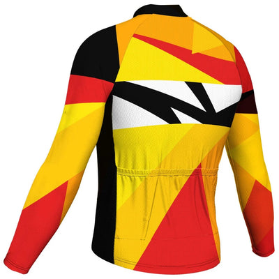 Customized Colorful Men's Winter Thermal Fleece Cycling Jersey Long Sleeve
