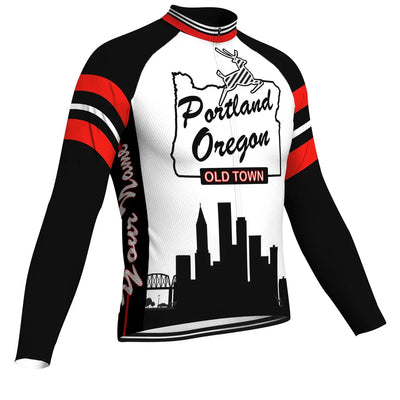 Customized Oregon Men's Winter Thermal Fleece Cycling Jersey Long Sleeve