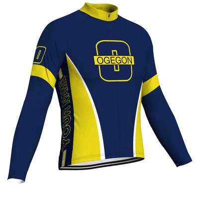 Customized Oregon Men's Winter Thermal Fleece Cycling Jersey Long Sleeve
