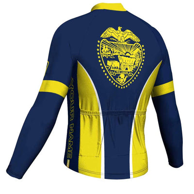 Customized Oregon Men's Winter Thermal Fleece Cycling Jersey Long Sleeve