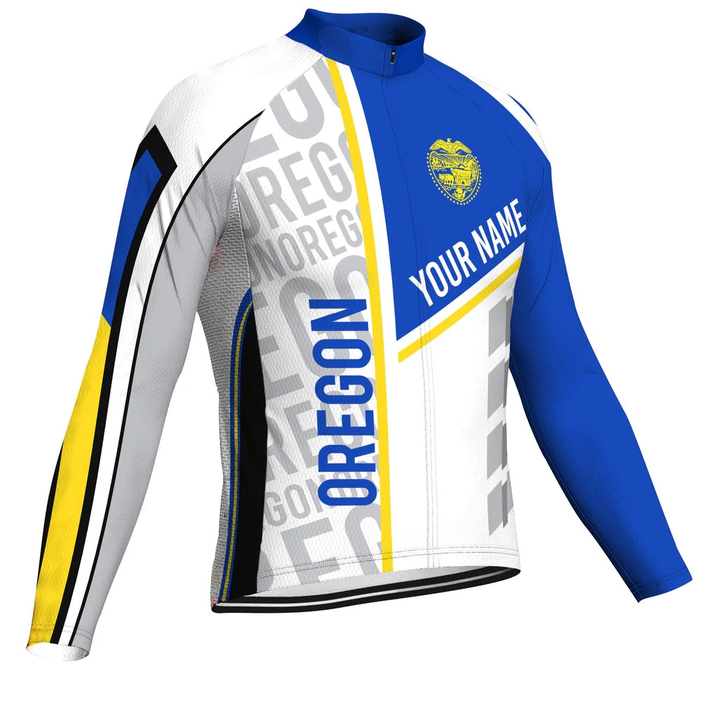 Personalized Oregon Men's Cycling Jersey Long Sleeve