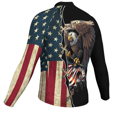 Customized Usa Men's Winter Thermal Fleece Cycling Jersey Long Sleeve