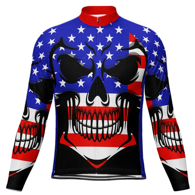 Customized Usa Men's Winter Thermal Fleece Cycling Jersey Long Sleeve