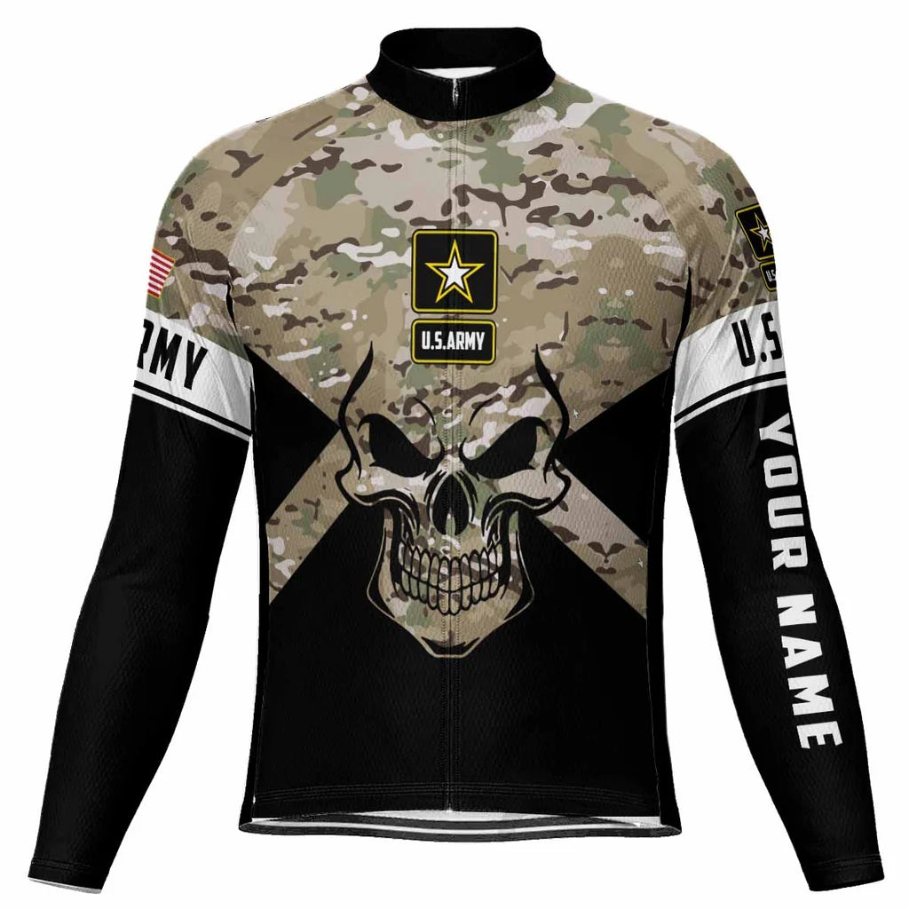 Customized Veteran Men's Winter Thermal Fleece Cycling Jersey Long Sleeve