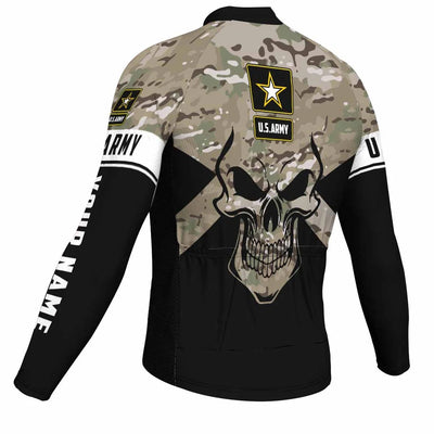 Customized Veteran Men's Winter Thermal Fleece Cycling Jersey Long Sleeve