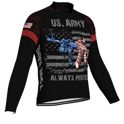 Customized Veteran Men's Winter Thermal Fleece Cycling Jersey Long Sleeve