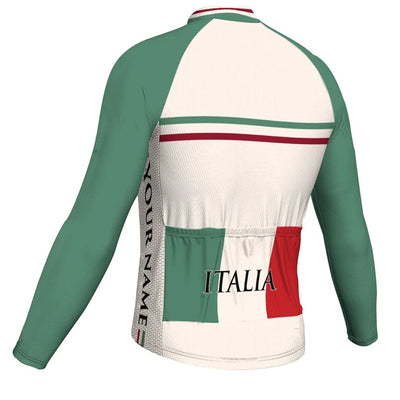 Customized Italia Men's Winter Thermal Fleece Cycling Jersey Long Sleeve