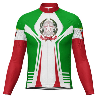Customized Italia Men's Winter Thermal Fleece Cycling Jersey Long Sleeve