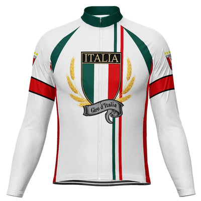 Customized Italia Men's Winter Thermal Fleece Cycling Jersey Long Sleeve