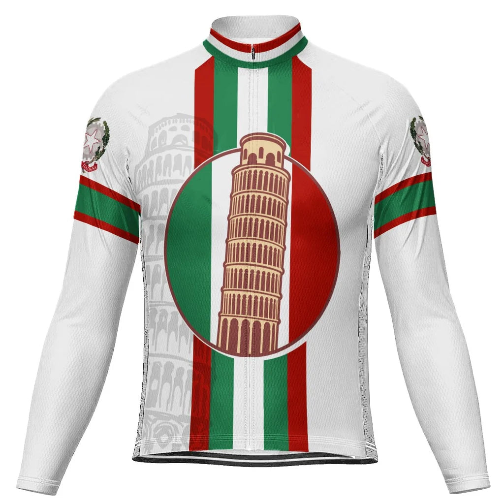 Customized Italia Men's Winter Thermal Fleece Cycling Jersey Long Sleeve