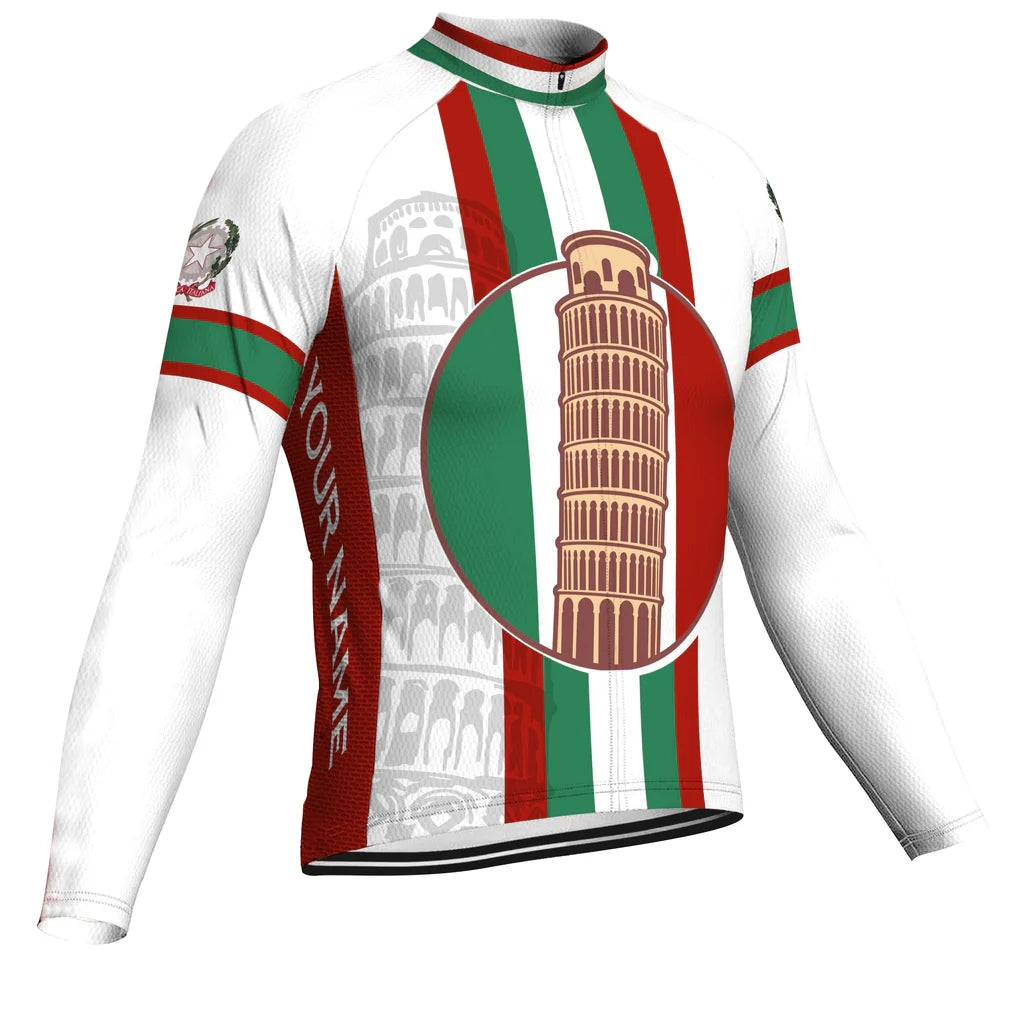 Customized Italia Men's Winter Thermal Fleece Cycling Jersey Long Sleeve