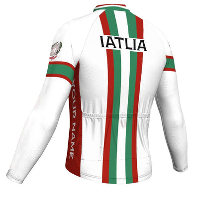 Customized Italia Men's Winter Thermal Fleece Cycling Jersey Long Sleeve
